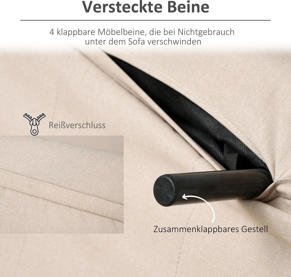 Sofa jednoosobowa rozkładana fotel z regulowanym oparciem w skandynawskim stylu do salonu | Aosom PL