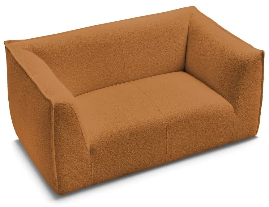 Musztardowa sofa z materiału bouclé 170 cm Giorgia – Bobochic Paris