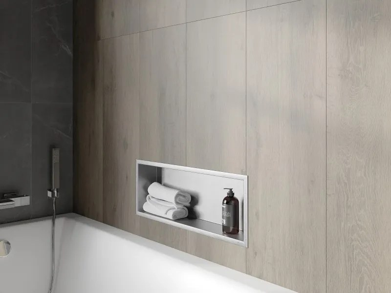Mexen X-Wall-R półka wnękowa z kołnierzem 60 x 20 cm, inox - 1910602010