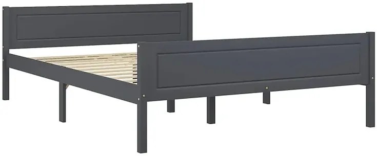 Szare Sosnowe Dwuosobowe Łóżko 160X200 W3-G22