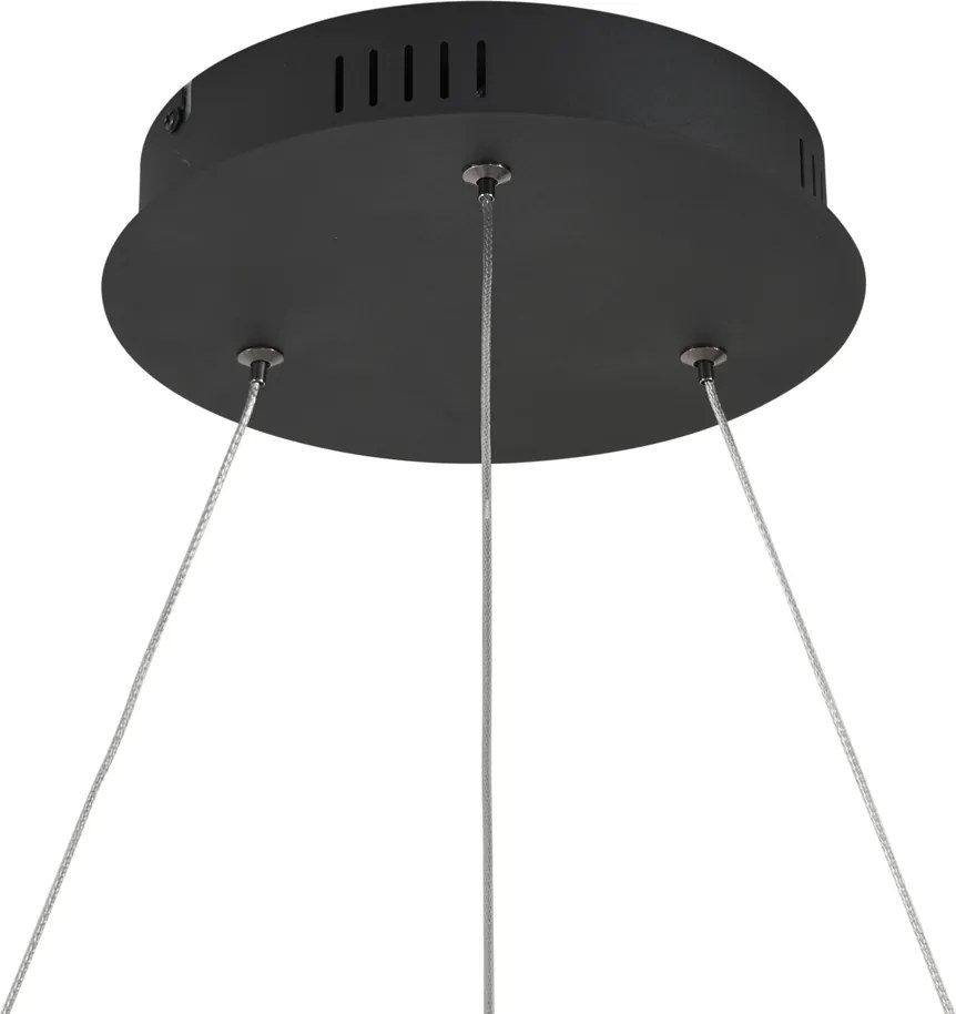 Designerska lampa wisząca czarna 120 cm z LED z 3-stopniową regulacją ściemniania - Anello
