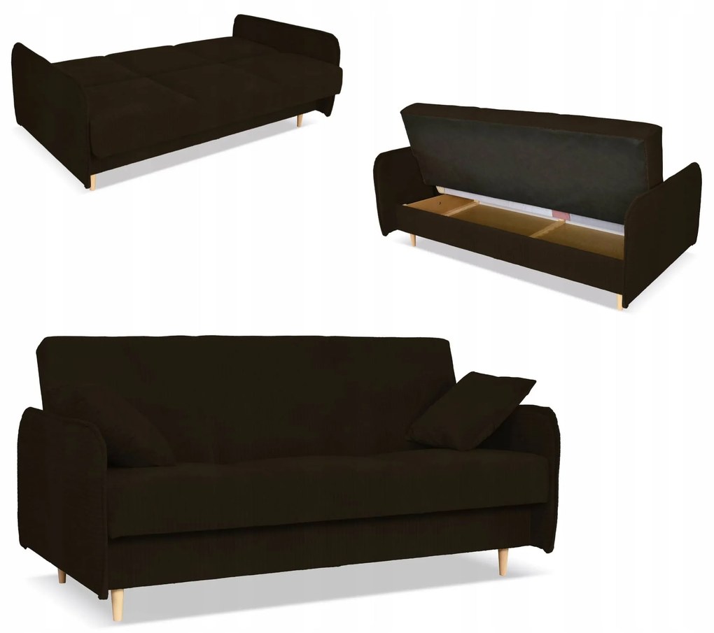 Kanapa sofa Alvo rozkładana wersalka funkcja spania pojemnik Family brązowa
