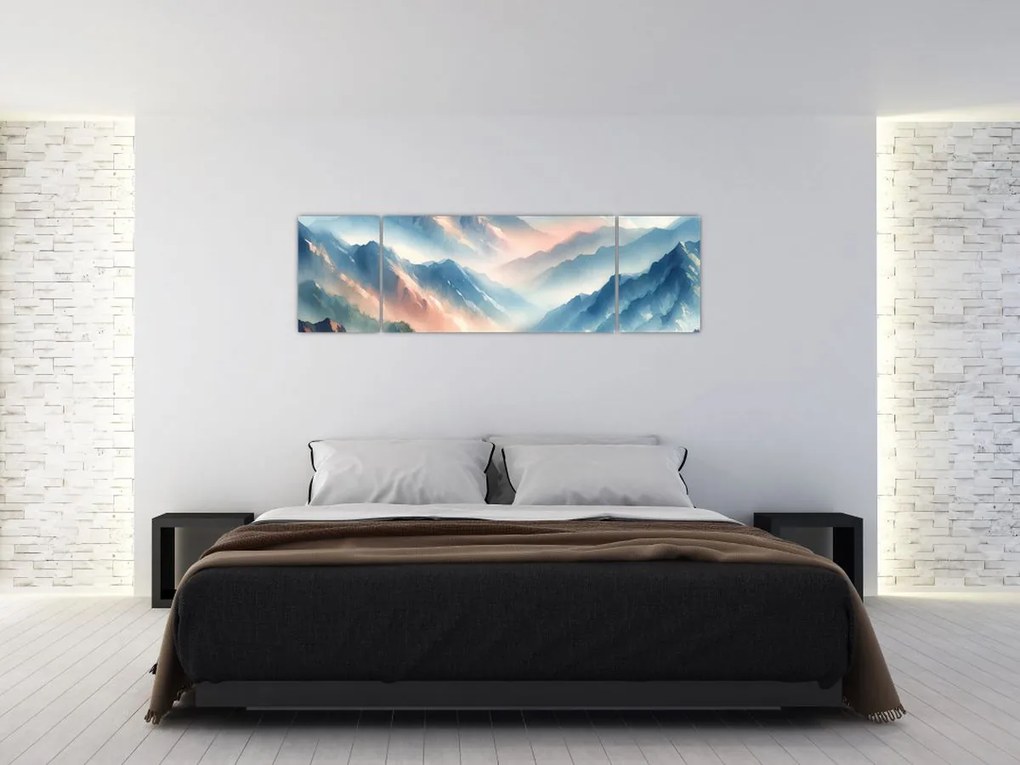 Obraz - Akwarelowe góry (170x50 cm)