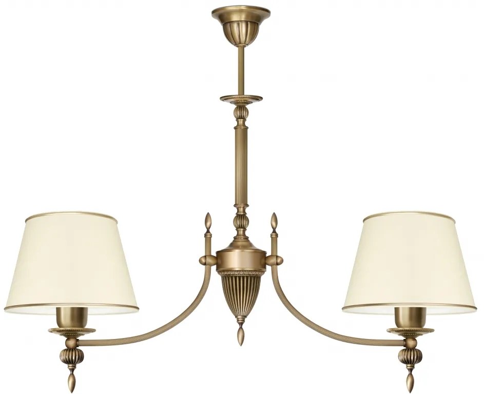 Mosiężny żyrandol z abażurami A-S2