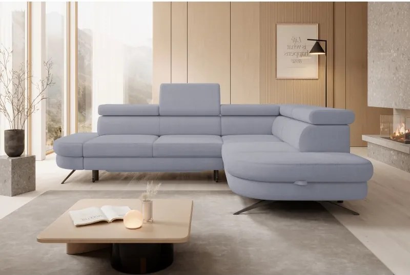 Narożnik OTIS L Prawostronny Regulowane Zagłówki wolnostojący tkanina AURORA 16 WERSAL