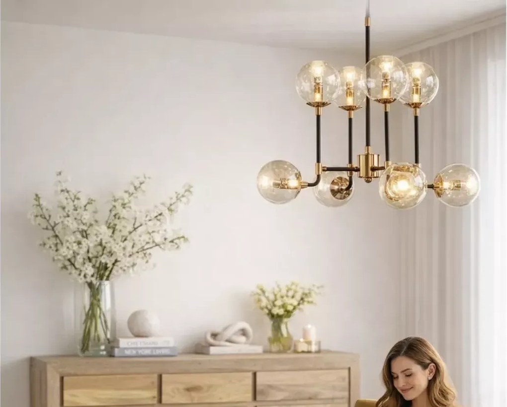 Lampa sufitowa ze szklanymi kloszami