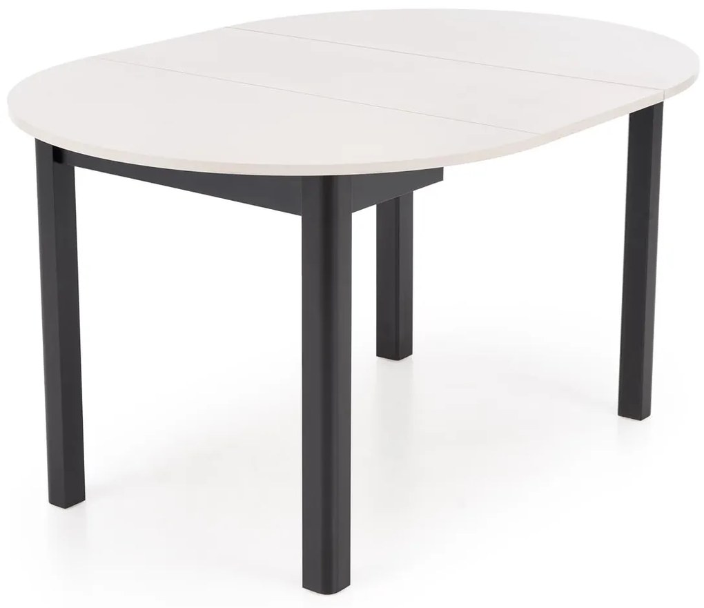 Stół okrągły rozkładany płyta kaszmir/czarny 102-142/102/76 cm RINGO