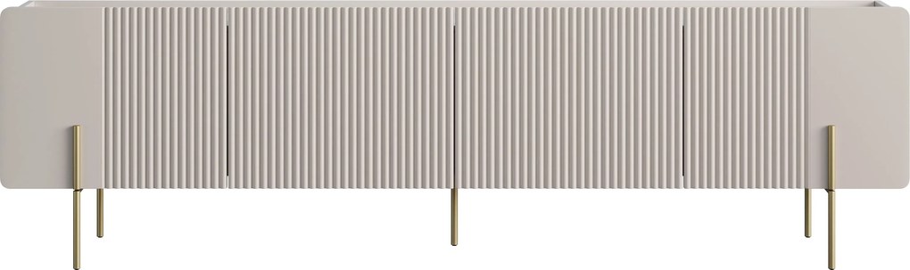 Szafka RTV Malmi 200 cm - kaszmir / złote nóżki