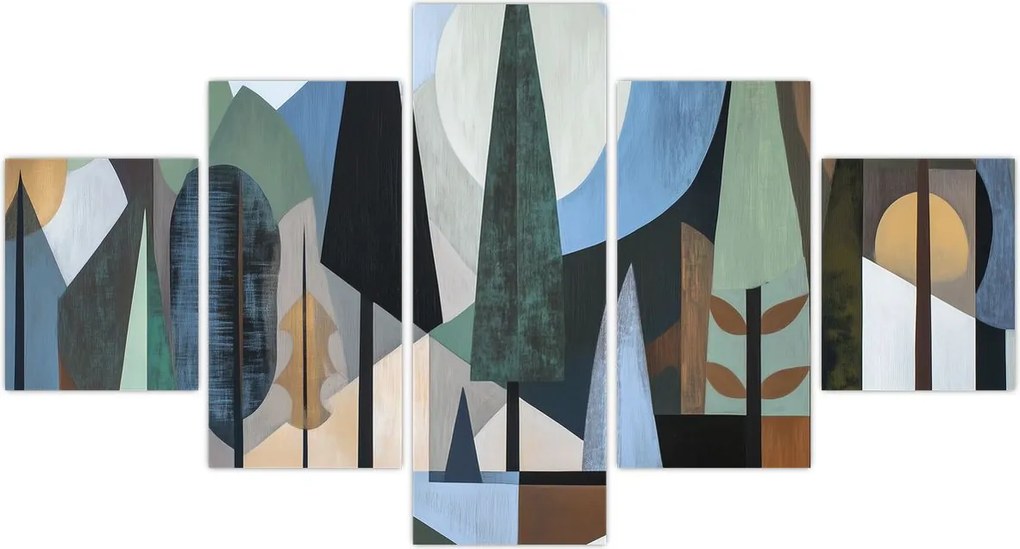 Obraz - Naturalna geometria abstrakcyjna II. (125x70 cm)