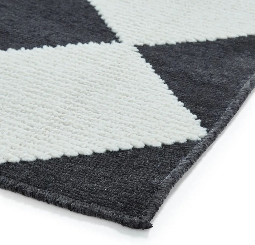 Czarno-biały dywan odpowiedni do prania 200x290 cm Lyna Charcoal&amp;White – Think Rugs