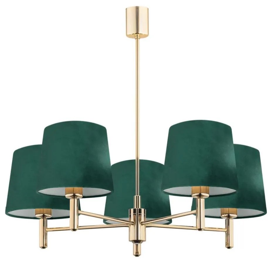 Argon 2145 - Lampa sufitowa PONTE 5xE27/15W/230V zielona/mosiądz