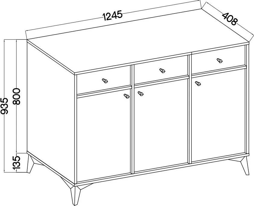 Komoda TORINO 125 cm do Salonu Sypialni Odcienie zieleni