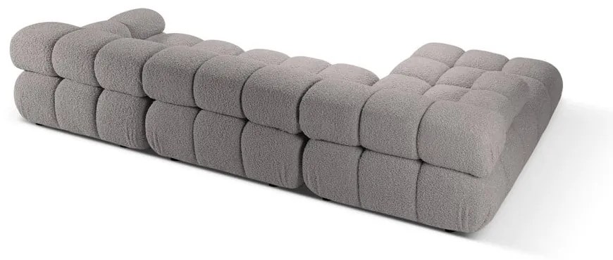Jasnoszary narożnik modułowy z materiału bouclé (lewostronny) Bellis – Micadoni Home