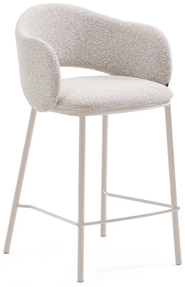 Hoker w kolorze kości słoniowej (wysokość siedziska 65 cm) Maina – Kave Home