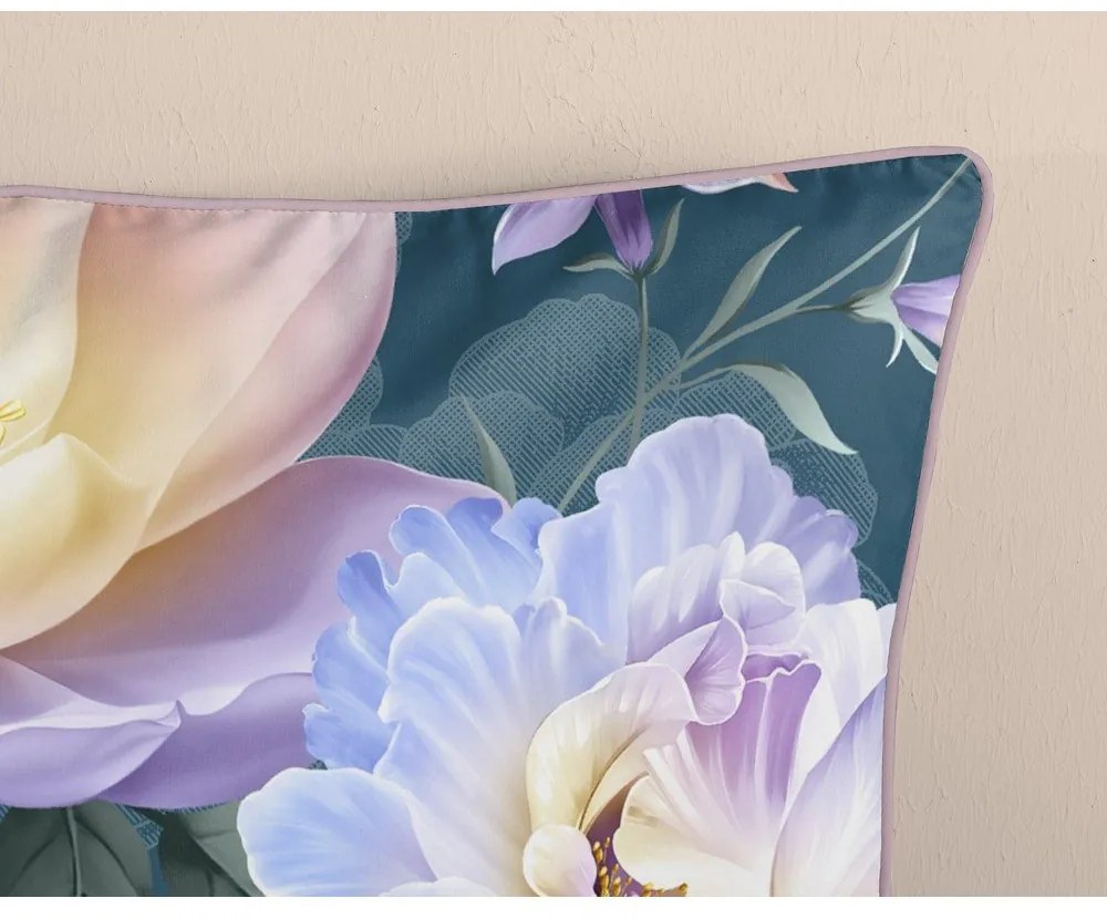 Niebieska pościel jednoosobowa z satyny bawełnianej 140x220 cm Mirery – Descanso