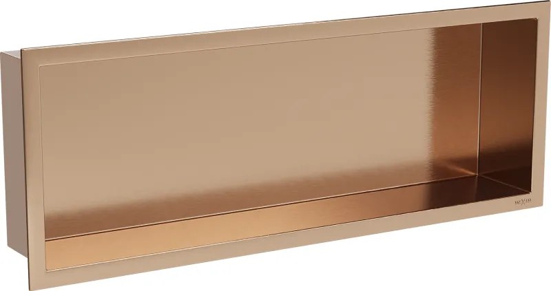 Mexen X-Wall-R półka wnękowa z kołnierzem 60 x 20 cm, miedź szczotkowana - 19C0602010