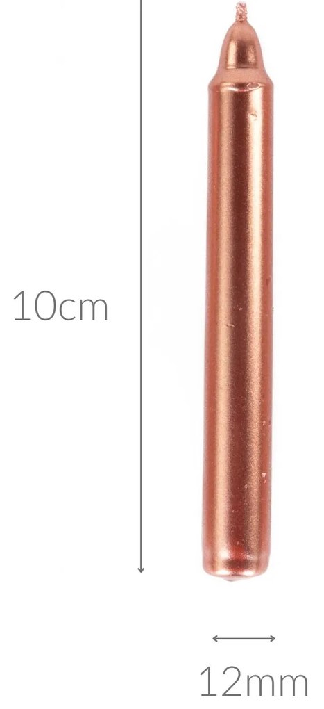 Metaliczne świece stołowe z parafiny, 10 cm