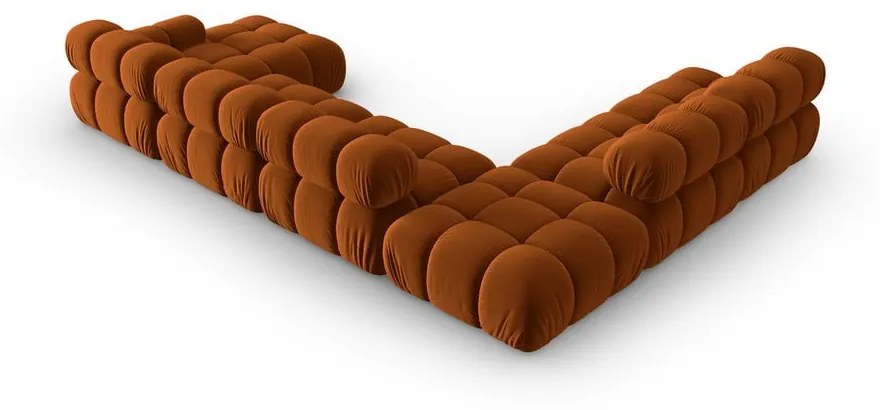 Pomarańczowa aksamitna sofa 379 cm Bellis – Micadoni Home