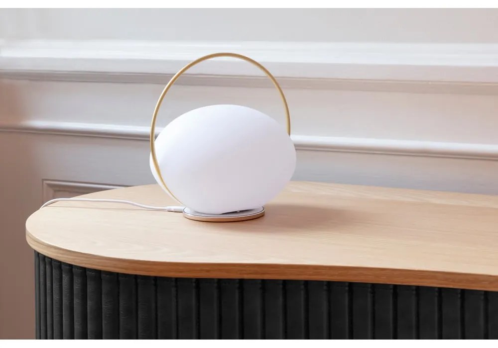 Biała lampa stołowa LED ze ściemniaczem (wysokość 19 cm) Orbit – UMAGE