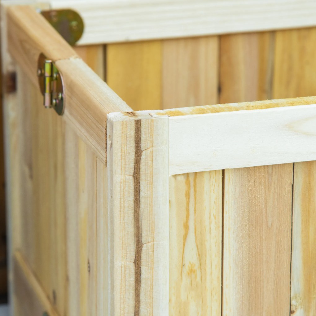 Outsunny składane łóżko podwyższone z drewna naturalnego idealne do uprawy kwiatów i warzyw w ogrodzie | Aosom PL