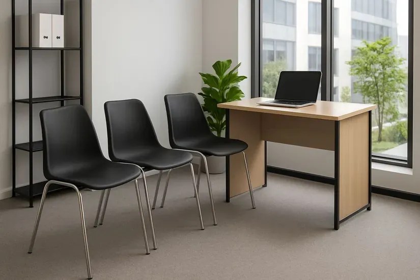 Białe chromowane krzesło konferencyjne Z5-P99