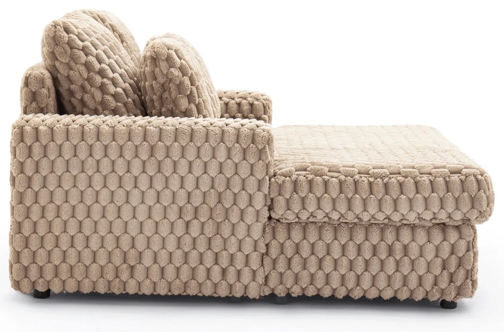 Fotel Wypoczynkowy Sofa KOBEL Brązowy Pluszowy Nowoczesny