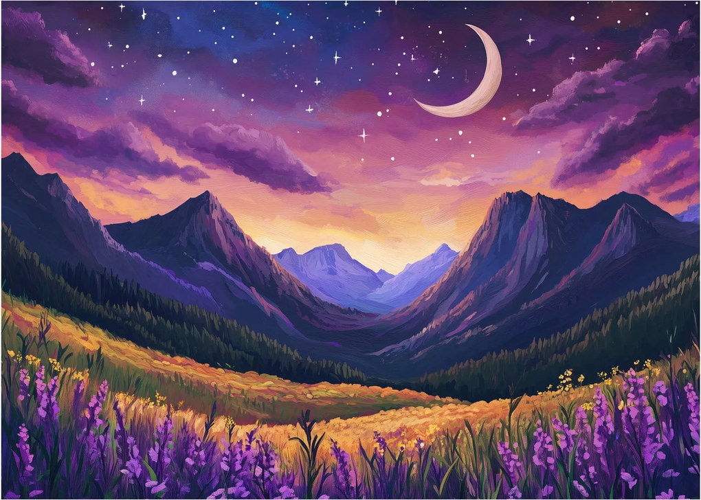 Obraz - Fioletowy krajobraz (70x50 cm)