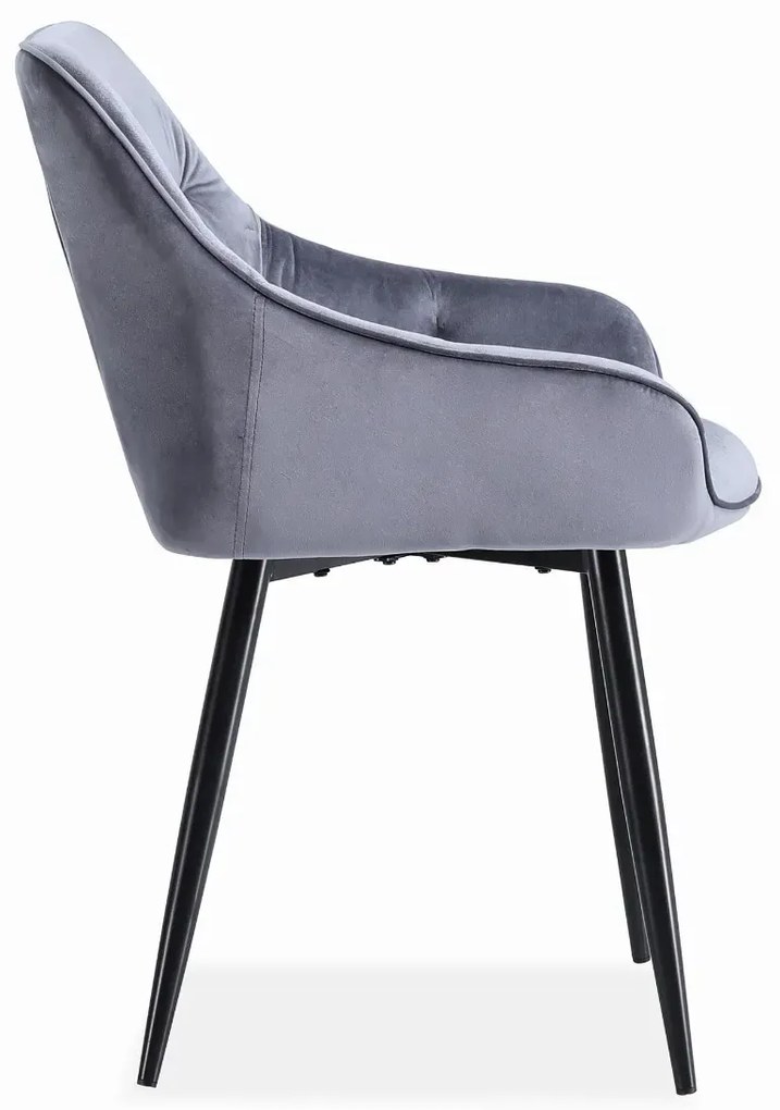 Krzesło tapicerowane K487 VELVET szare HALMAR