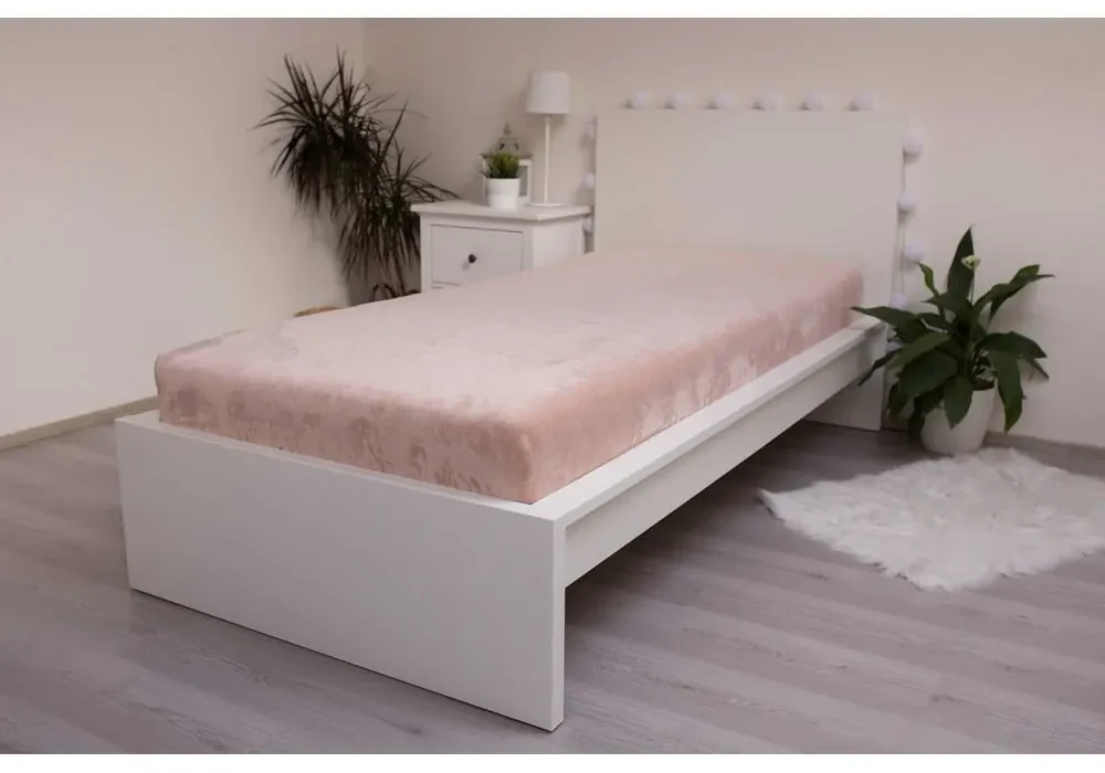 Brązowe prześcieradło z mikropluszu z gumką 90x200 cm – Jerry Fabrics