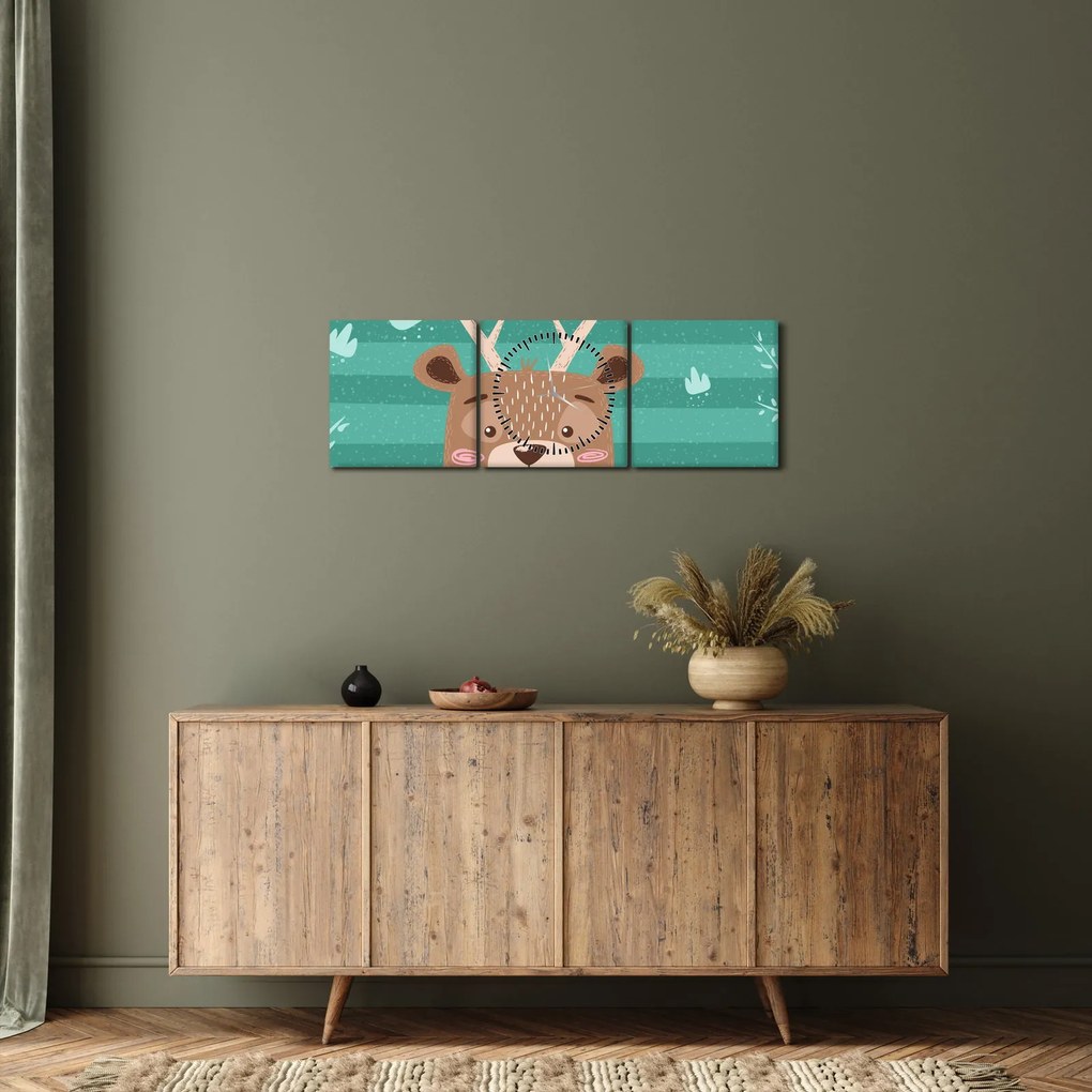 Obraz - Jelonek (z zegarem) (90x30 cm)