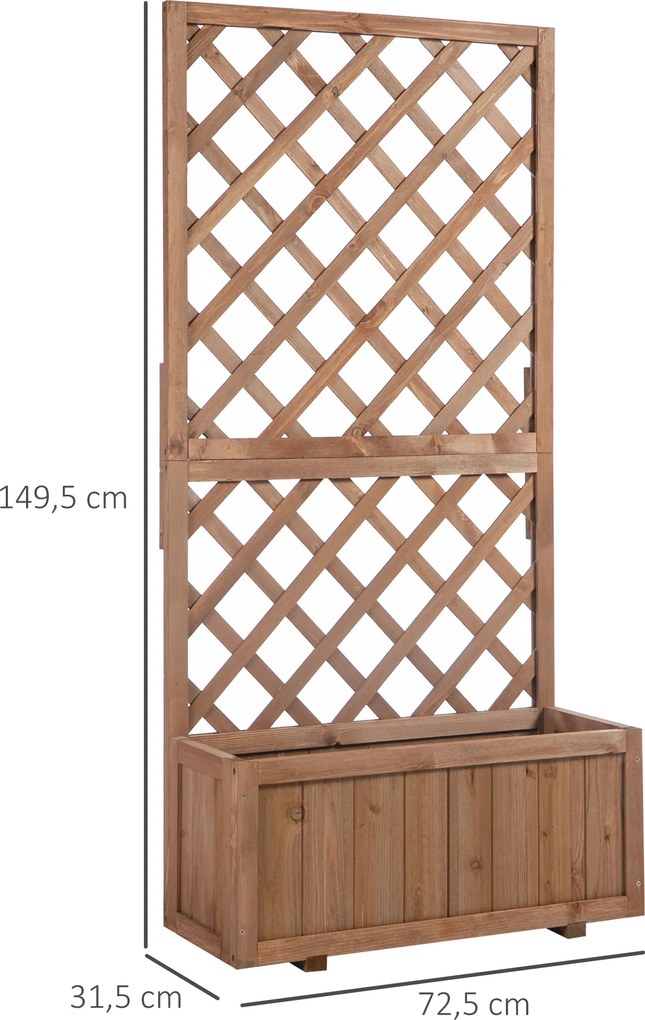 skrzynka na kwiaty kratka na pnącza skrzynka na rośliny skrzynka z kratką szpaler kratka na rośliny drewno | Aosom.pl