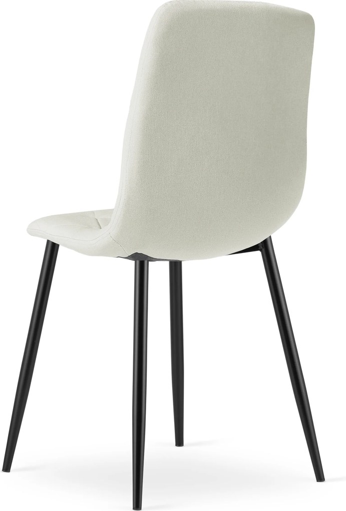 Kremowe krzesło do kuchni LIBRA z czarnymi nogami