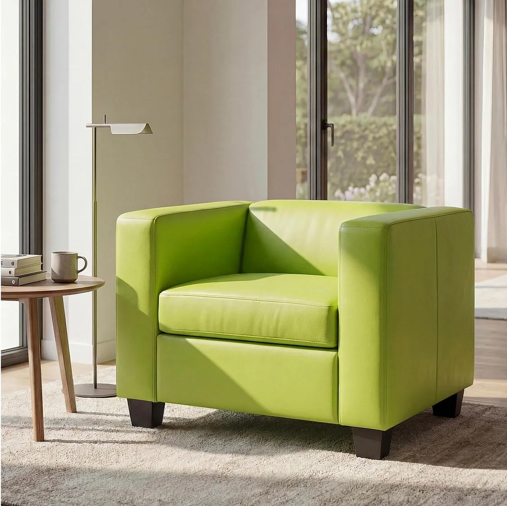 Fotel Fotel wypoczynkowy Lille,  sztuczna skóra, jasnozielony