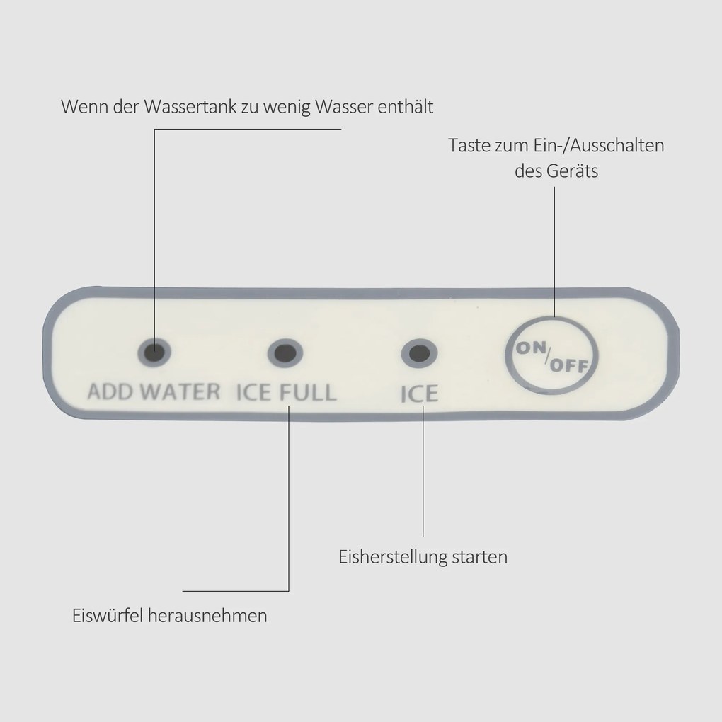 Maszyna do Lodu HOMCOM 12kg/24h 2L Maszyna do kostek lodu z Wyświetlaczem LED, 2 L Pojemność Zbiornika, 90 W, Czarna