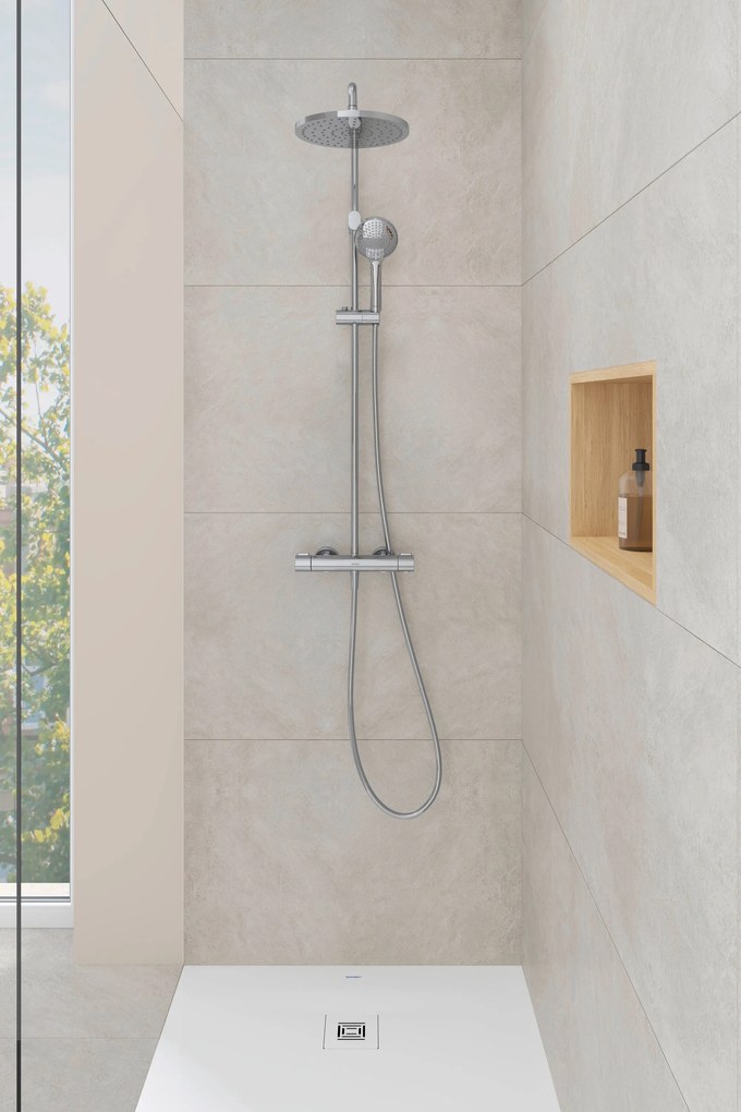 System prysznicowy Duravit z termostatem3 rodzaje strumienia i funkcja MinusFlow