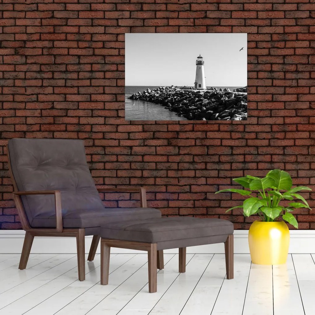 Obraz - Latarnia morska na wybrzeżu, Santa Cruz, Kalifornia (70x50 cm)
