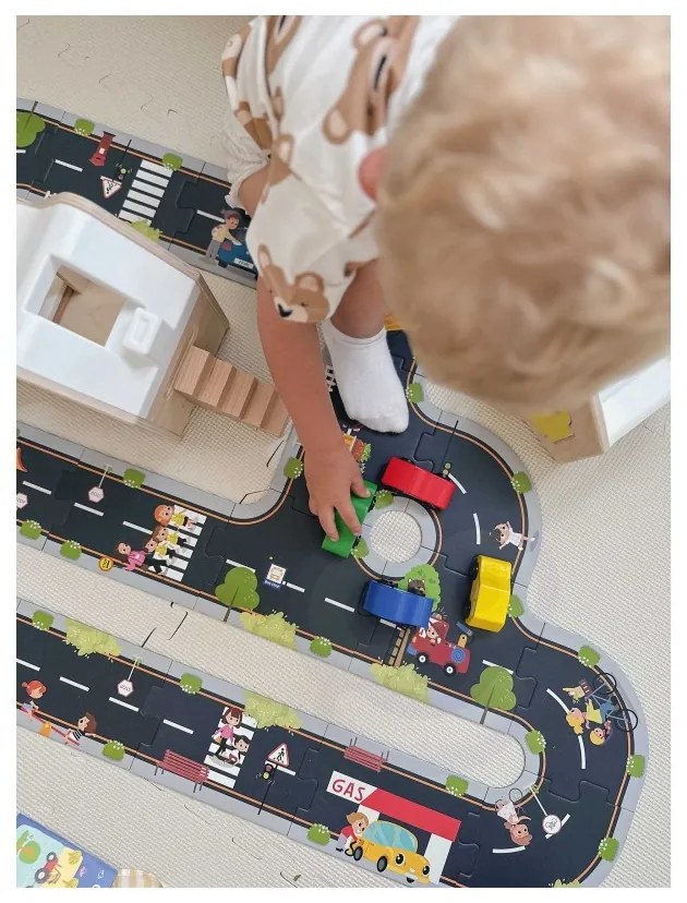 Tooky toy droga puzzle dla dzieci autostrada makieta 21 el. certyfikat fsc