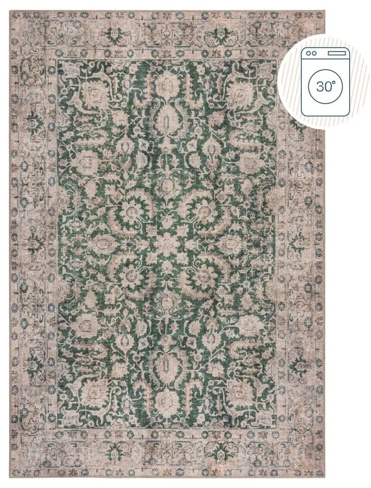 Zielony dywan odpowiedni do prania 152x230 cm Beau Floral – Flair Rugs