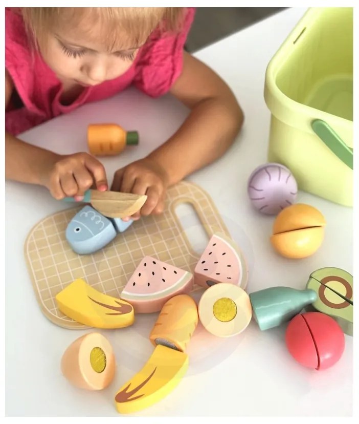 Tooky toy drewniany zestaw żywność warzywa owoce