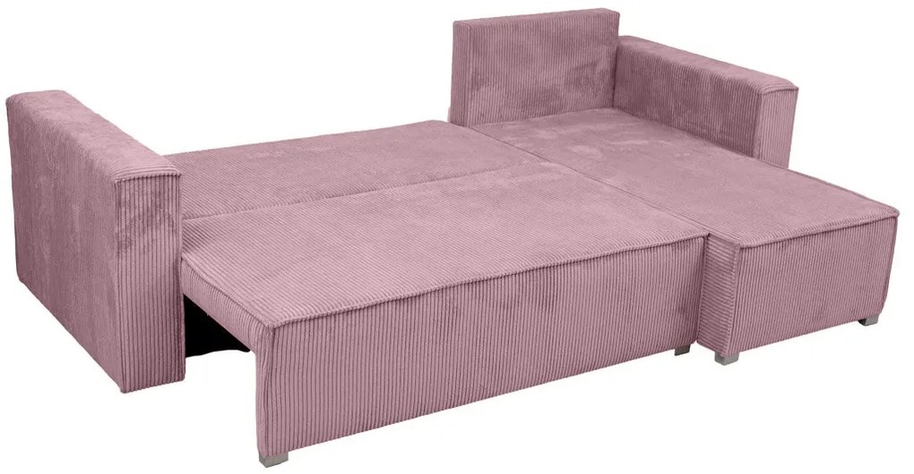Jasnofioletowa narożna sofa SMART COSARO, dwustronna + 2 poduszki GRATIS