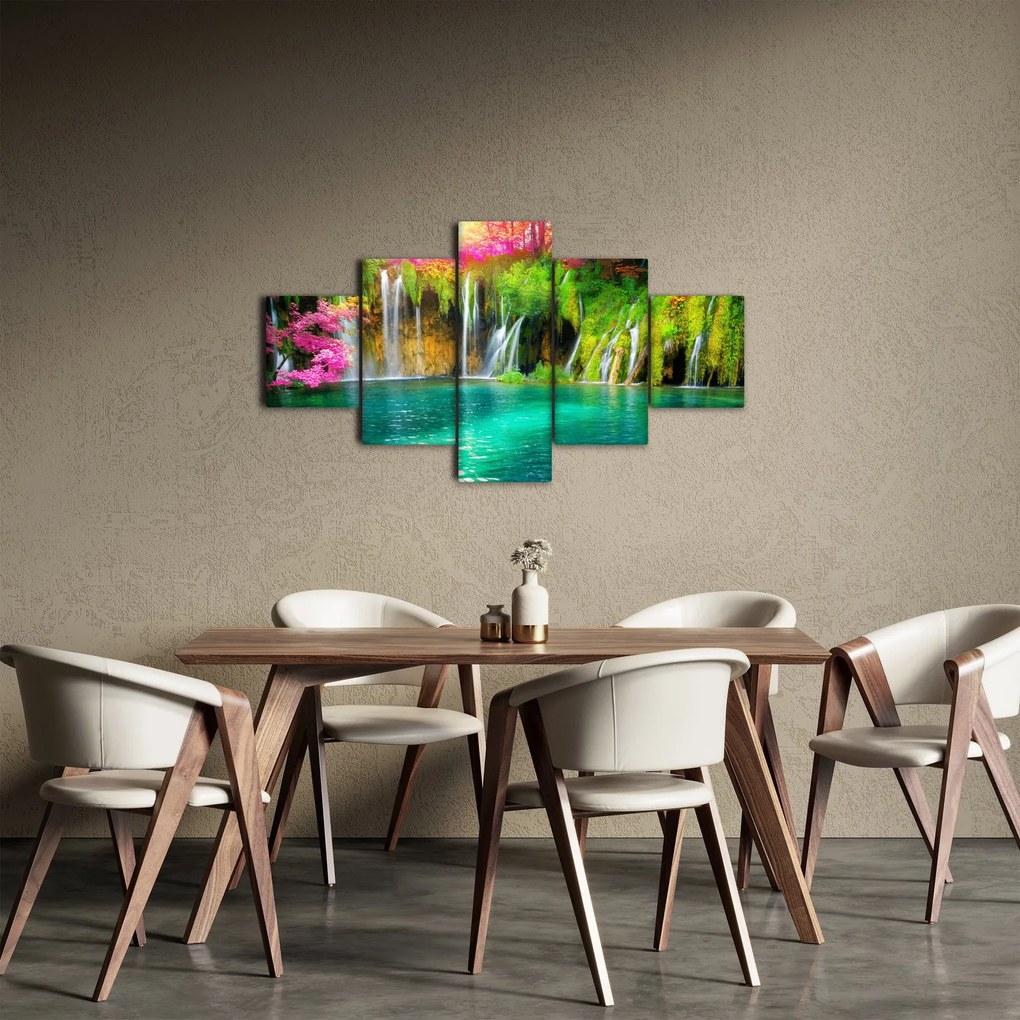 Obraz - Wodospad, Jeziora Plitwickie, Chorwacja (125x70 cm)