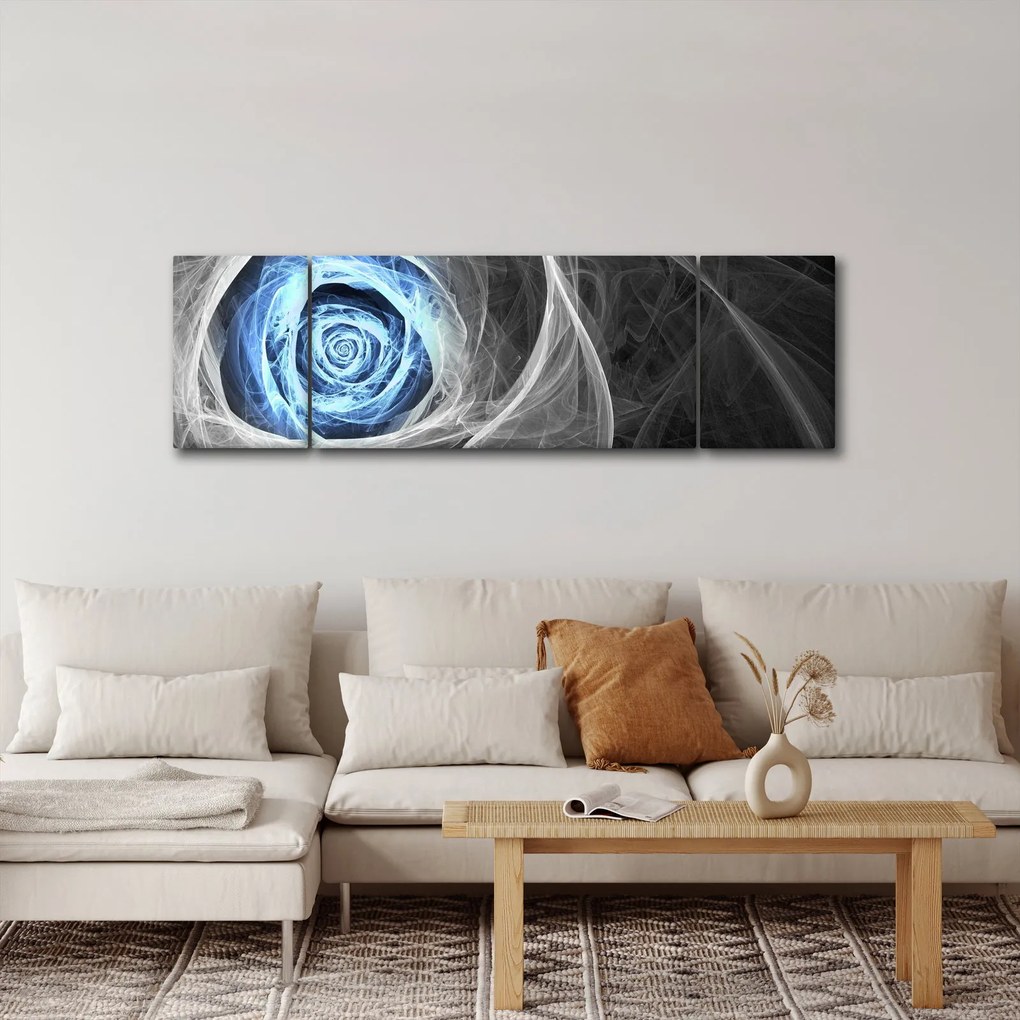Obraz - Abstrakcyjny niebieski róż (170x50 cm)