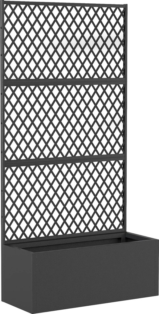 Outsunny metalowa podwyższona rabata z kratą, donica na zewnątrz z kratką w formie rombu, osłona dla kwiatów | Aosom PL