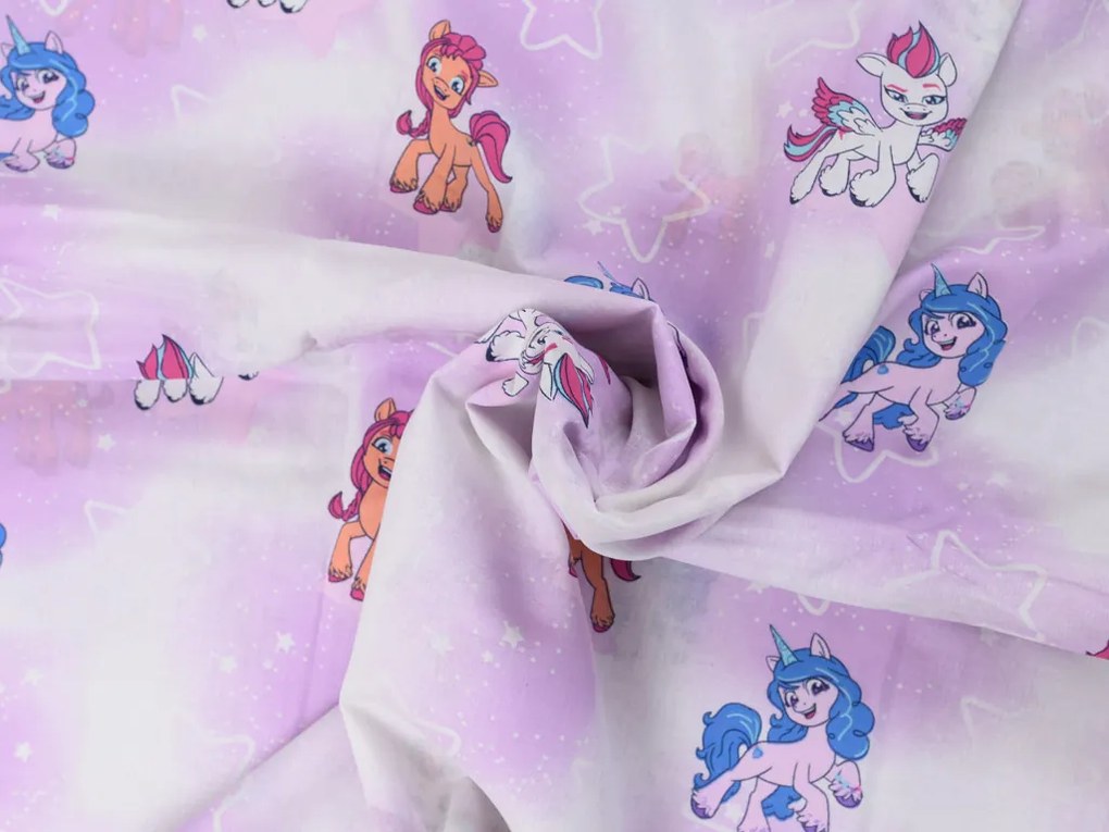 PrzytulneMieszkanie.pl PrzytulneMieszkanie.pl Dziecięca bawełniana pościel MY LITTLE PONY STARS biała Rozmiar pościeli: 60 x 70 cm | 140 x 200 cm