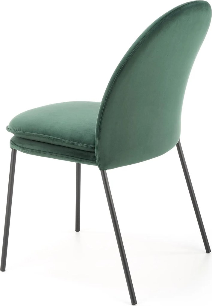 Welurowe krzesło z poduszką na siedzisku K443