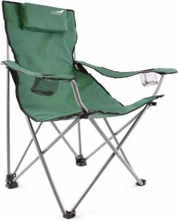 Zestaw 2 szt. składanych krzeseł kempingowych DIVERO z poduszeczką- zielone