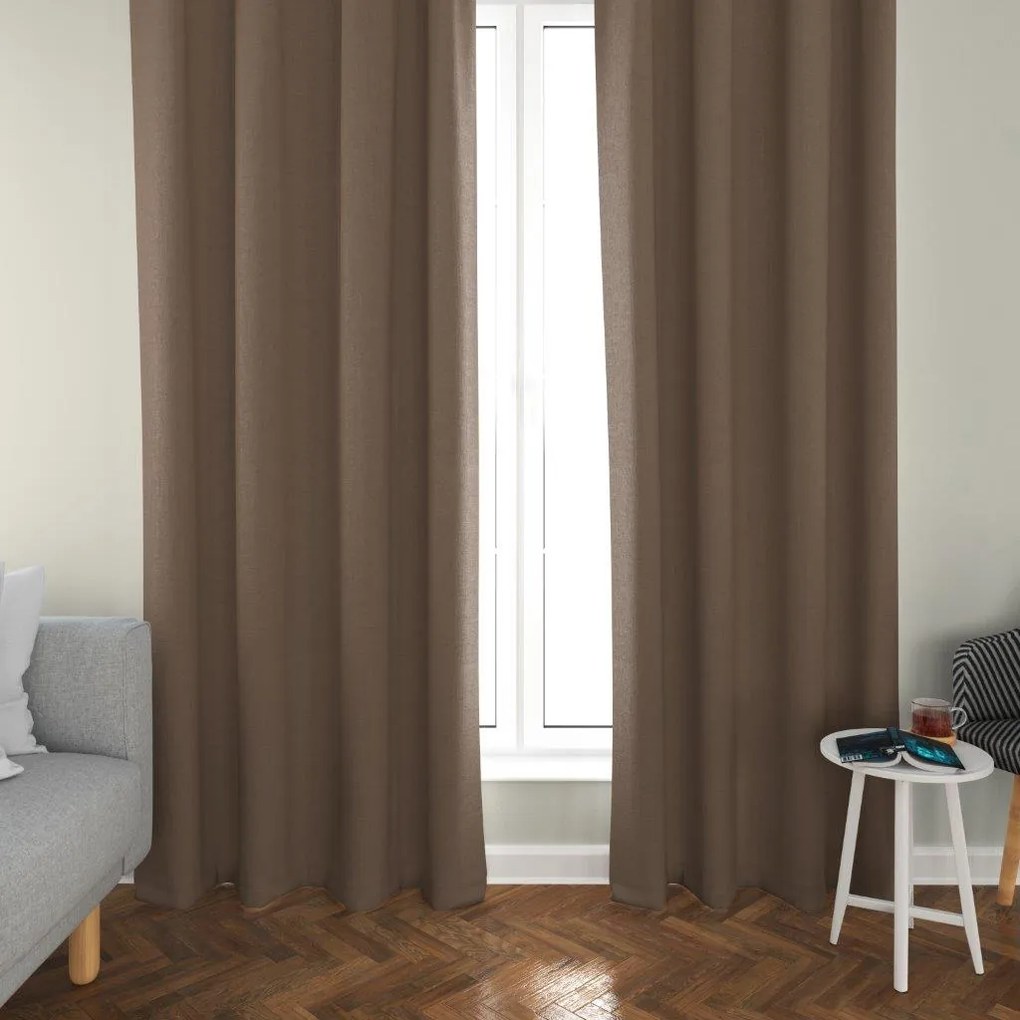 2x Jasnobrązowa zasłona OXFORD 140x250 cm