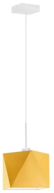 Lampa wisząca z abażurem na białym stelażu - E7-T20