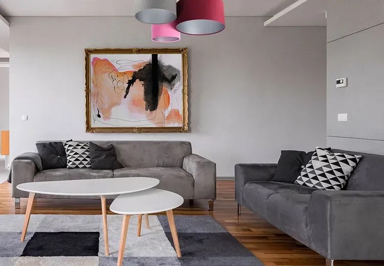 Trójkolorowa plafoniada ze srebrnym wnętrzem abażura Z9-Z85