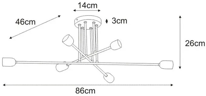 Biała lampa sufitowa loft patyki - 10X S141 G7-F89